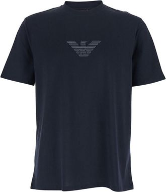 Emporio Armani Blue Crew Neck Logo T-shirt