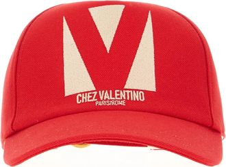 Valentino Garavani Pet - Heren - Petten - Rood - 58 CM - Katoen - Accessoires