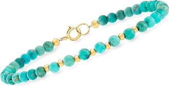 Canaria Canaria 4-4.5mm Howlite Bead Bracelet in 10kt Yellow Gold