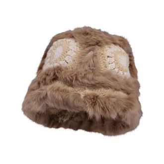 Generic Womens Autumn and Winter New Knitted Plush Cute Wool Hat Fir Hat (Khaki, One Size)