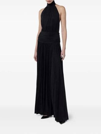 Elisabetta Franchi Gedrapeerde maxi-jurk - Zwart