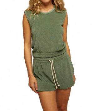 perfectwhitetee Ellie Terry Banded Tank Top In Aloe