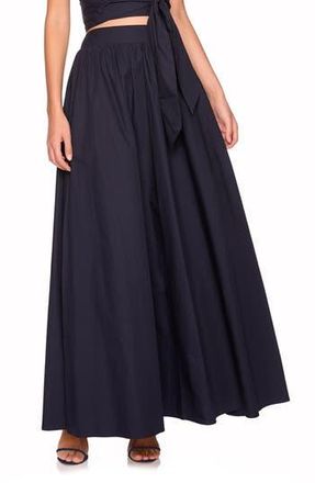 Susana Monaco Cotton Poplin Maxi Skirt in Midnight at Nordstrom Rack, Size X-Large