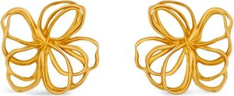 Oscar De La Renta floral post-back earrings - Gold