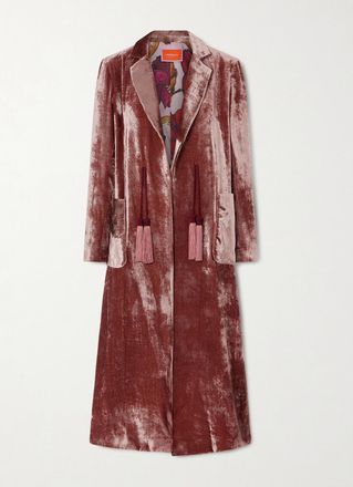 La DoubleJ Cappotto In Velluto Con Nappine - Rosa