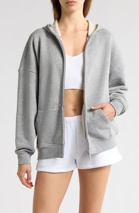 Florence By Mills Cozy Crush Oversize Zip Hoodie in Heather Grey at Nordstrom Rack, Size Xx-Small