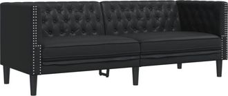 vidaXL Vidaxl - Sofá Chesterfield de 3 plazas cuero artificial negro