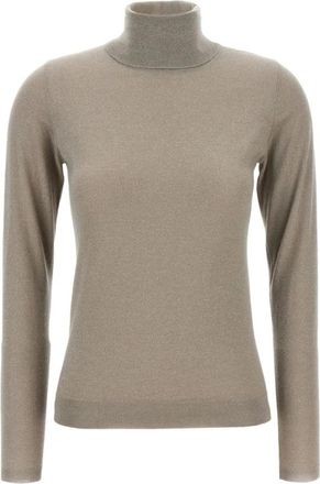 Brunello Cucinelli Turtleneck Trui - Dames - Coltruien - Bruin - S - Polyester - Truien & Vesten