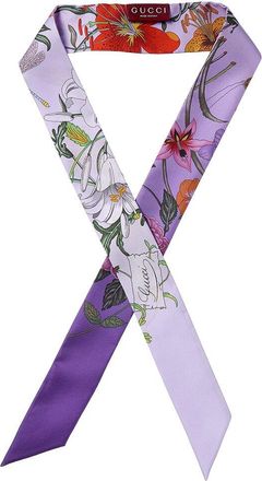Gucci Printed Silk Twill Ribbon Scarf