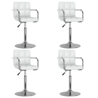 vidaXL Sillas De Comedor Giratorias 4 Unidades Cuero Sint&eacute;tico Blanco Vidaxl