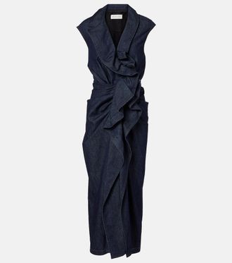 Dries Van Noten Jumpsuit di jeans con cintura