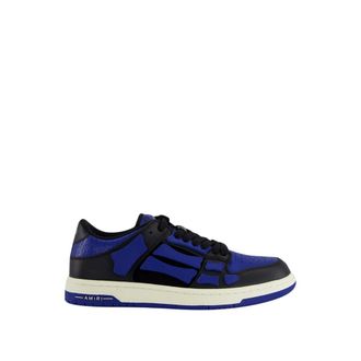 Amiri Schoenen, Heren, Veelkleurig, 40 EU, Leer, True Blue Skeleton Low Top Sneakers