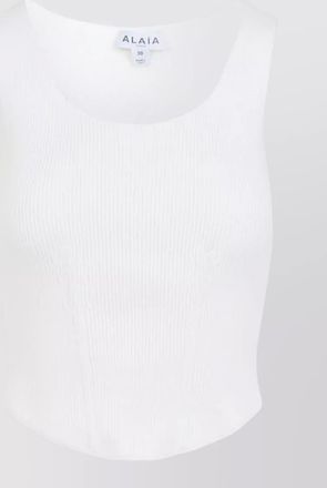Alaia ribbed wool sleeveless corset top