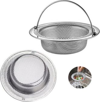 OEM (11 X 3 X 8 Cm), Juego De 2 Coladores De Fregadero Con Mango De Acero Inoxidable, Rejilla Para Fregadero De Cocina, Tap&oacute;n Para Fregadero De Cocina, Fi