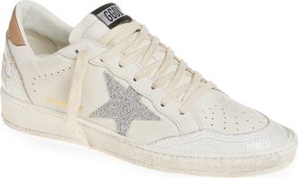 Golden Goose Ball Star Low Top Sneaker in White/Crystal/Beige at Nordstrom, Size 12Us