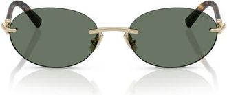 Tiffany & Co. 56mm Oval Sunglasses in Pale Gold/dark Green at Nordstrom