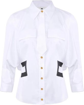 Elisabetta Franchi blouse met strikdetail - Wit