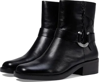 Lucky Brand Kamany Boots Womens Black Leather Braided Side Zip Bootie RHS7671