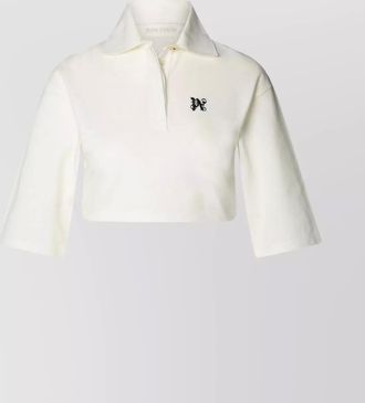 Palm Angels cropped piqu&eacute; polo shirt