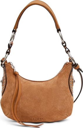 Aim&eacute;e Mini Roma Crossbody Bag in Latte Suede at Nordstrom