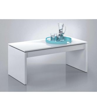 F.R.S. Frs - Mesa Centro Lucar Elevable En Acabado Blanco Brillo 43/52 Cm(alto)102 Cm(ancho)50 Cm(largo)