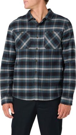 O'Neill Coastline Plaid Stretch Cotton Flannel Button-Up Shirt in Black at Nordstrom, Size Xx-Large