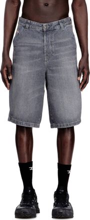 Diesel Relaxed-fit denim shorts - Denim short pants - Man - Grey