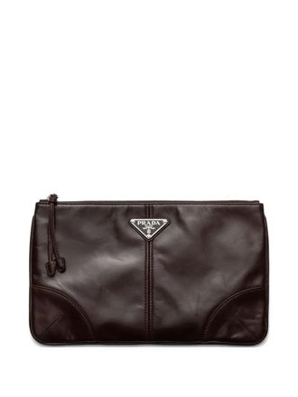Prada Leren clutch - Bruin