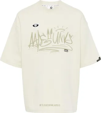 Aape By A Bathing Ape Fancy logo-embroidered T-shirt - men - Cotton/Polyester - S - Green