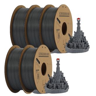 OEM Filamento Para Impresora 3d, 1,75 Mm De Di&aacute;metro, Sin Burbujas, 5 Rollos, Gris