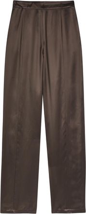 Emporio Armani Straight-leg Satin-twill Trousers - Brown - 48 (UK16 / XL)