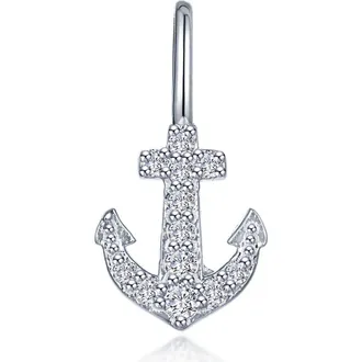 Lafonn Anchor Pav&eacute; Simulated Diamond Charm in Silver at Nordstrom