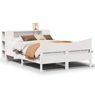 Berkfield Home Bed Frame without Mattress White 150x200 cm King Size Solid Wood Pine