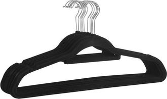 OEM Juego De 30 Perchas De Terciopelo Para Trajes, Pantalones O Camisetas, Color Negro