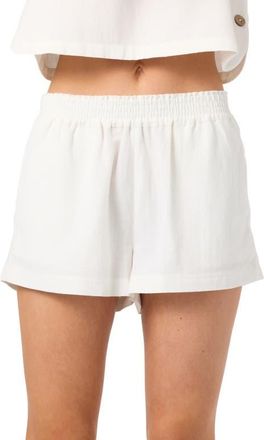 O'Neill Sanders Smocked Waist Shorts in White at Nordstrom, Size Xx-Large