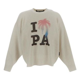 Palm Angels SS23 I Love PA Sweater Beige Black Pink PMHE007S23KNI0080384