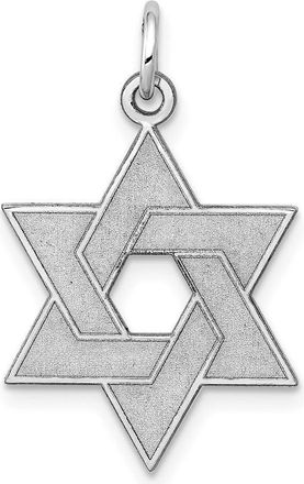 Diamond2Deal 14K White Gold Laser Designed Star of David Pendant