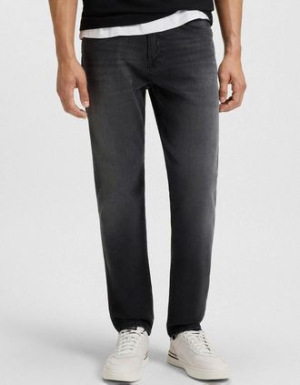 HUGO BOSS Mens BOSS Orange Re.Maine Mens Regular-Fit Jeans in Super-Stretch Denim - Black 005 - Size: 32/30