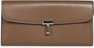 Toteme T-Lock Portemonnee - Dames - Portefeuilles - Bruin - ONE Size - Leer - Accessoires