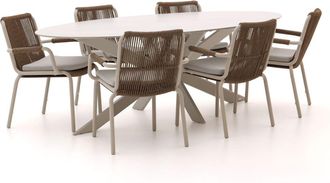 Bellagio la vita attrattiva Bellagio Caronia/Furato ellips 240cm dining tuinset 7-delig stapelbaar