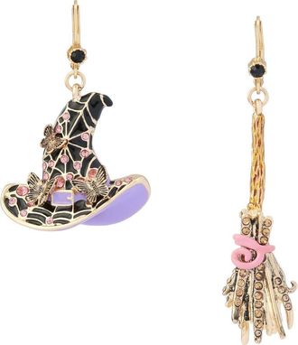 Betsey Johnson Broomstick Leverback Drop Earrings in Purple at Nordstrom