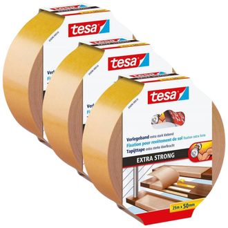OEM Cinta Adhesiva Para Alfombras Tesa De Doble Cara Extrafuerte, 25 M X 50 Mm, Muy Resistente (3 Unidades)
