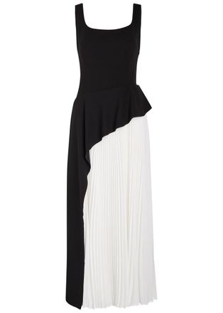 SIMKHAI Zayla Colour-blocked Crepe Maxi Dress - Black - 12 (UK16 / XL)