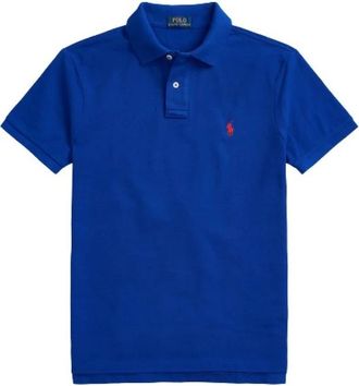 Polo Ralph Lauren Royal Heritage Slim-fit polo met korte mouwen - Heren - Polos - Blauw - S - Katoen - Tops