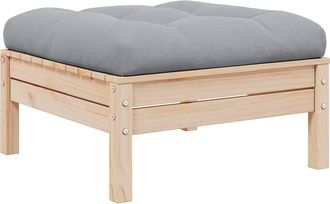 vidaXL Reposapi&eacute;s De Jard&iacute;n Con Coj&iacute;n Madera Maciza De Pino Gris Vidaxl