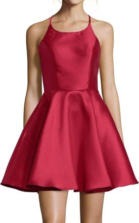 Alyce Paris Classic Halter Mini Dress In Red