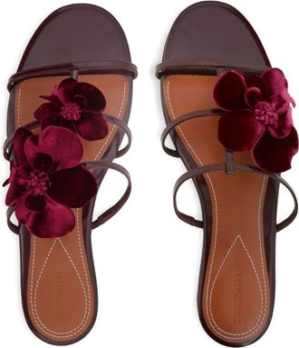 Zimmermann orchidee lederen platte sandalen