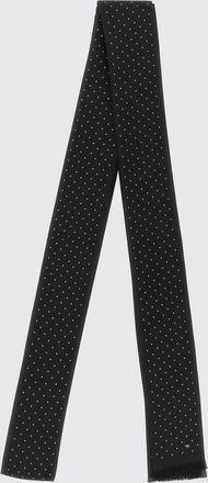 Tom Ford Foulard bandeau in seta mulberry a pois con monogramma e fondo sfrangiato