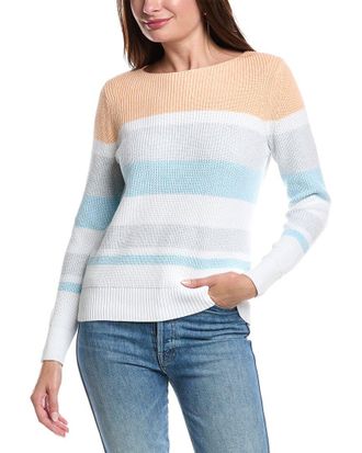 Fort&eacute; Cashmere Textured Marl Pullover