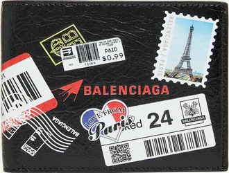 Balenciaga Mens Mail Artwork Cash Square Bifold Wallet